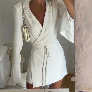 $350 🅿️p Orseund iris boxy wrap dress white